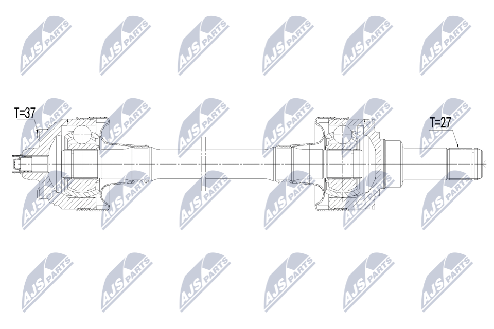 NTY Drivaksel npwbm241 Bagaksel venstre for BMW