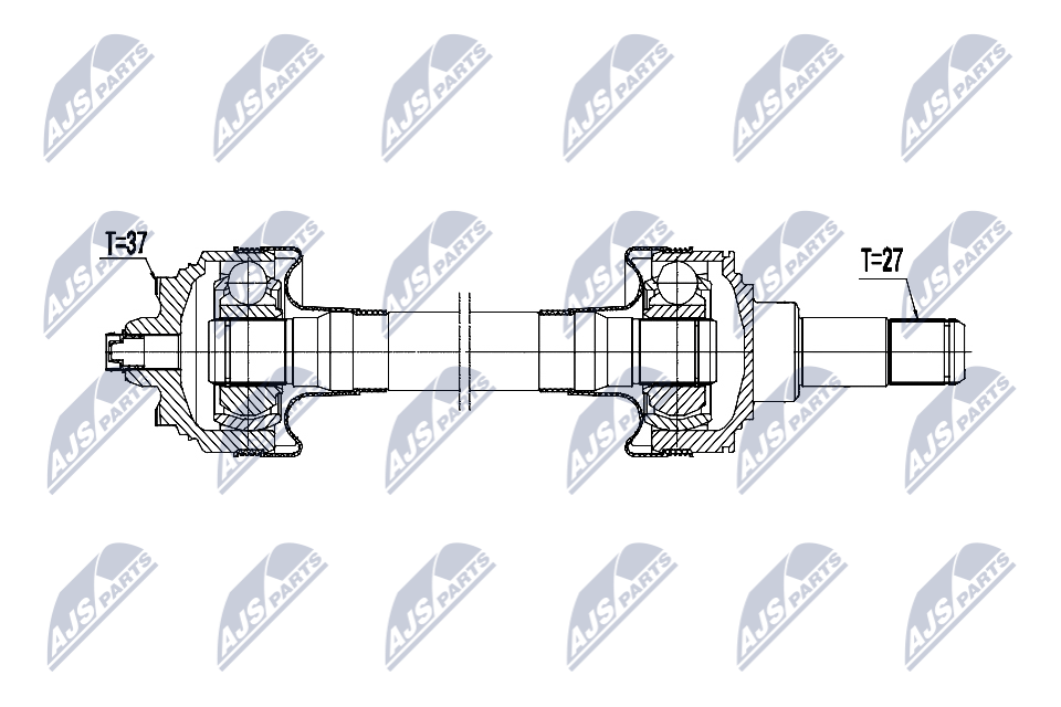 NTY Drivaksel npwbm226 Bagaksel venstre for BMW