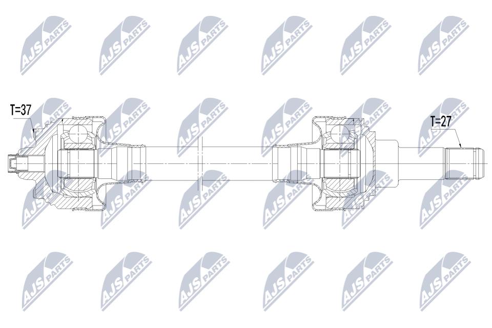 NTY Drivaksel npwbm238 Bagaksel venstre for BMW
