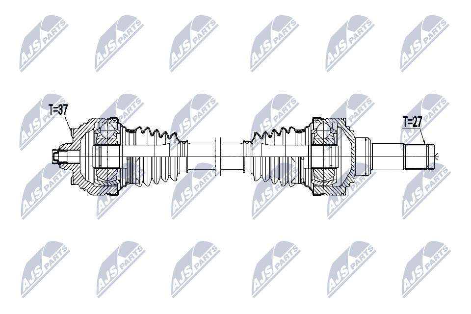 NTY Drivaksel npwbm228 Bagaksel venstre for BMW