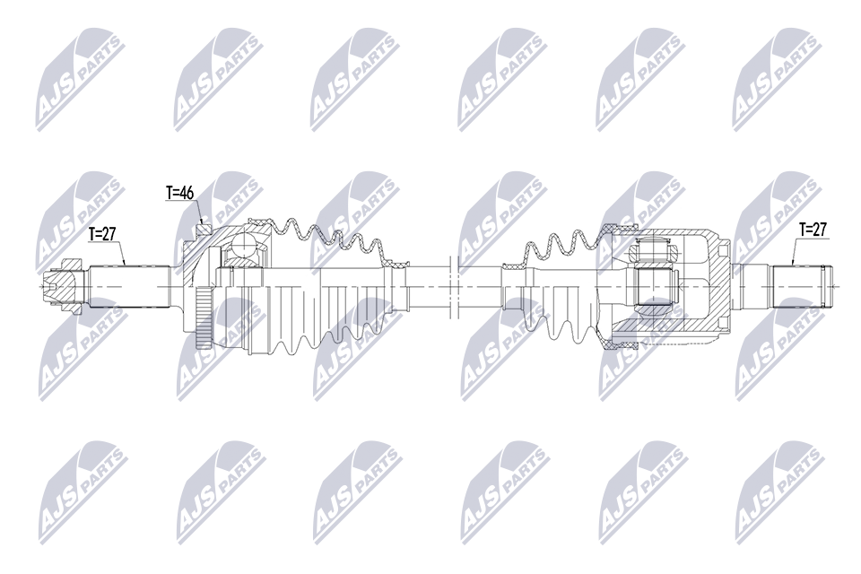 NTY Drivaksel npwhy660 venstre foraksel for HYUNDAI KIA