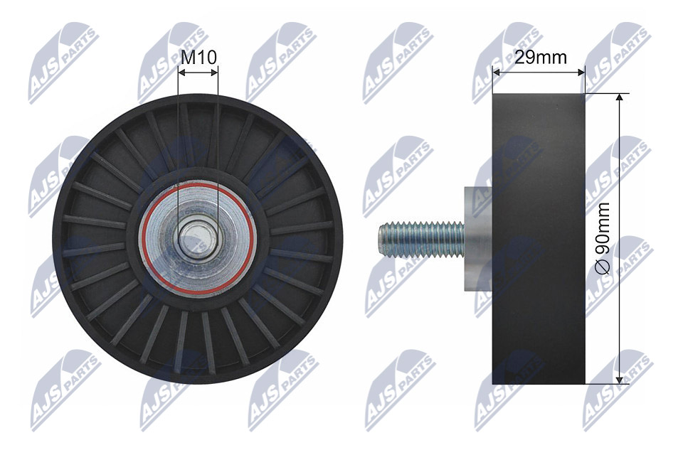 NTY Medløberhjul, multi-V-rem rnkfr001 for FORD