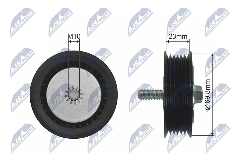 NTY Medløberhjul, multi-V-rem rnkpl024 for VAUXHALL CHEVROLET