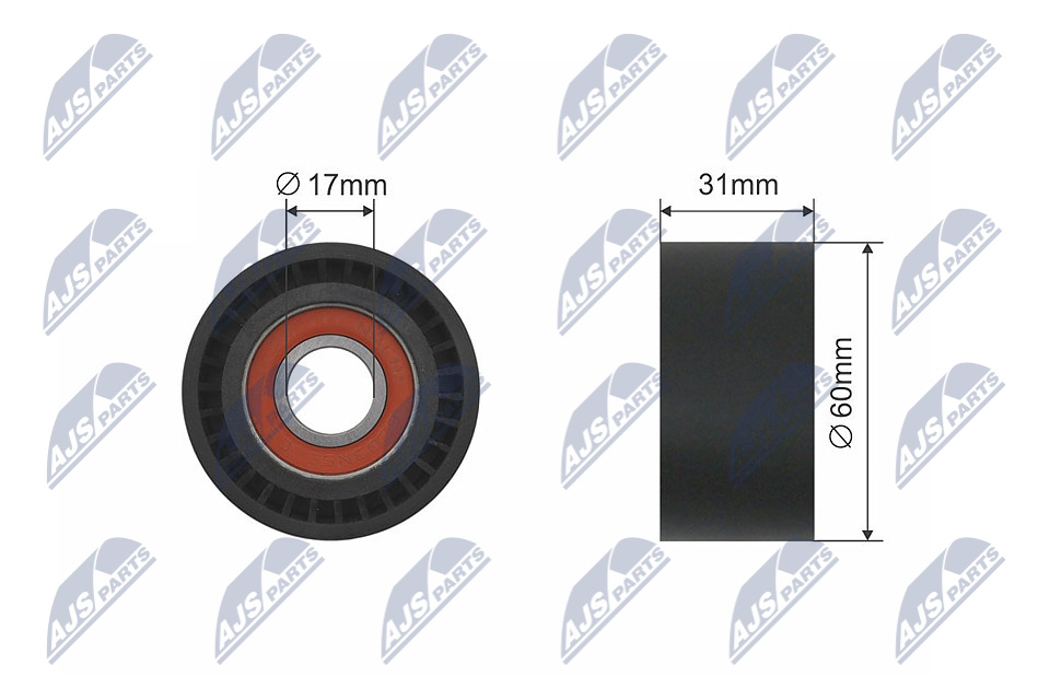 NTY Medløberhjul, multi-V-rem rnkpl014 for VAUXHALL VOLVO MITSUBISHI NISSAN RENAULT