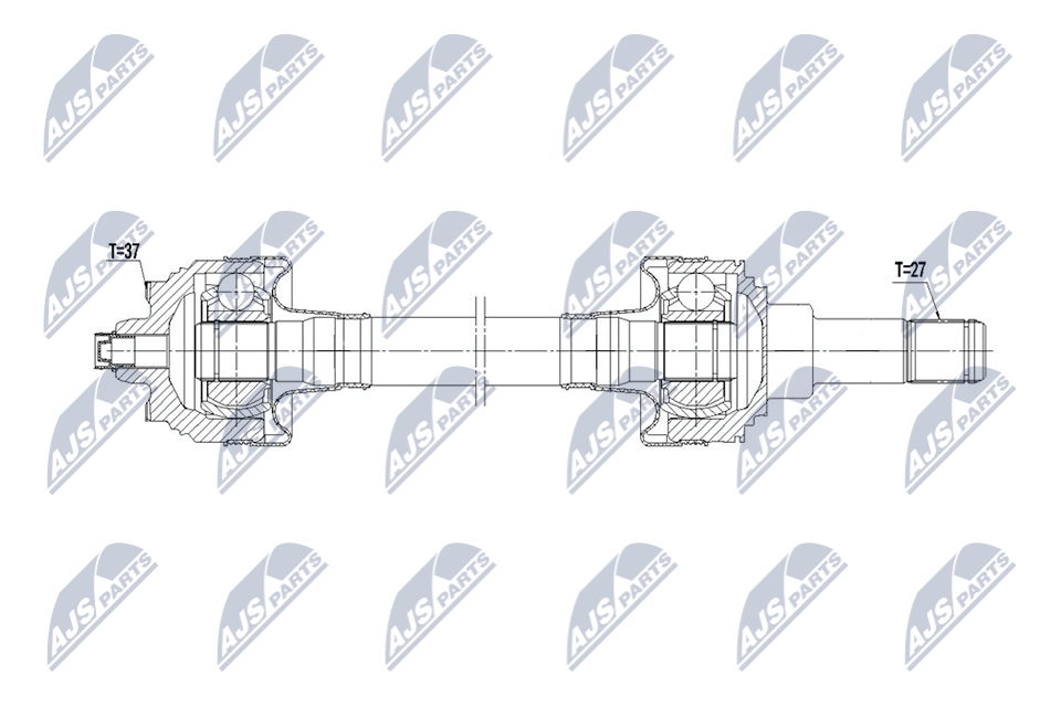 NTY Drivaksel npwbm236 Bagaksel venstre for BMW
