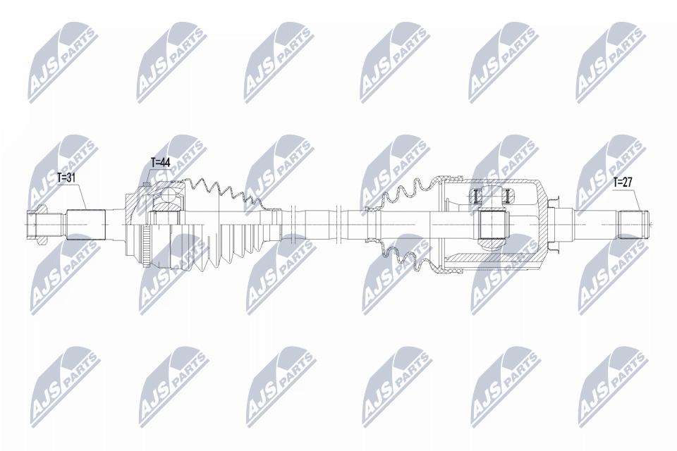 NTY Drivaksel npwfr210 venstre foraksel for FORD