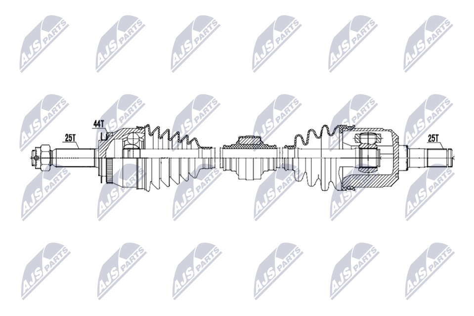 NTY Drivaksel npwhy680 venstre foraksel for HYUNDAI