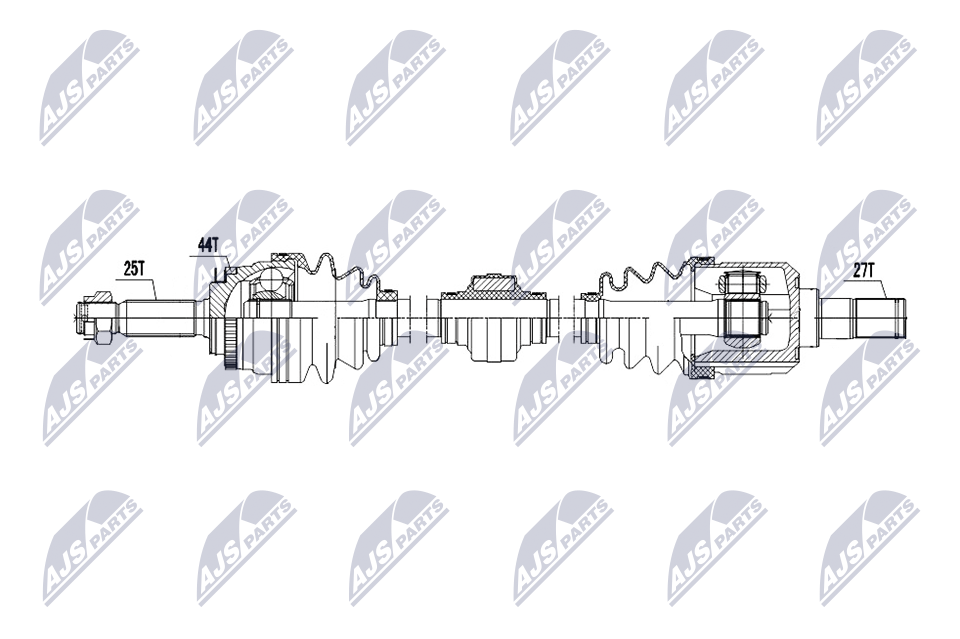 NTY Drivaksel npwhy646 venstre foraksel for HYUNDAI
