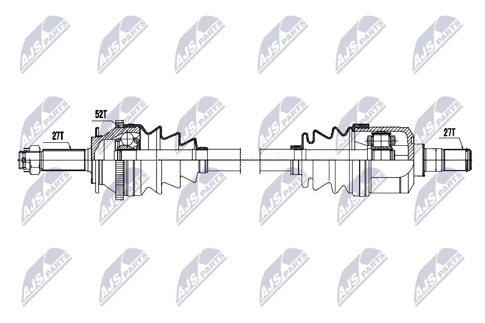NTY Drivaksel npwhy645 venstre foraksel for HYUNDAI
