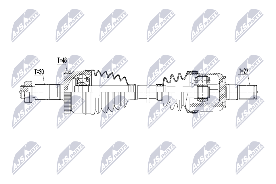 NTY Drivaksel npwhy667 venstre foraksel for HYUNDAI