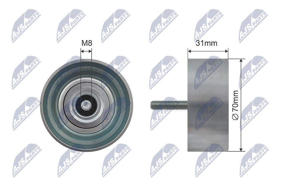 NTY Medløberhjul, multi-V-rem rnkdw005 for VAUXHALL CHEVROLET