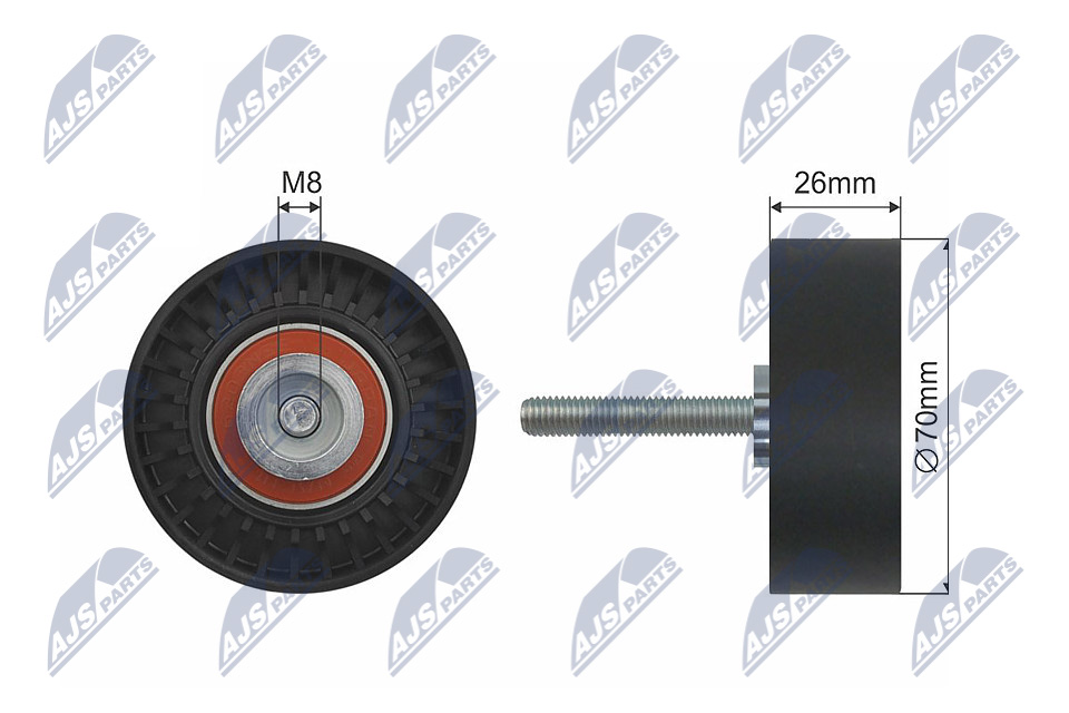 NTY Medløberhjul, multi-V-rem RRK-FR-006 for FORD VOLVO
