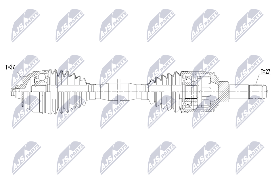 NTY Drivaksel npwbm260 Bagaksel venstre for BMW