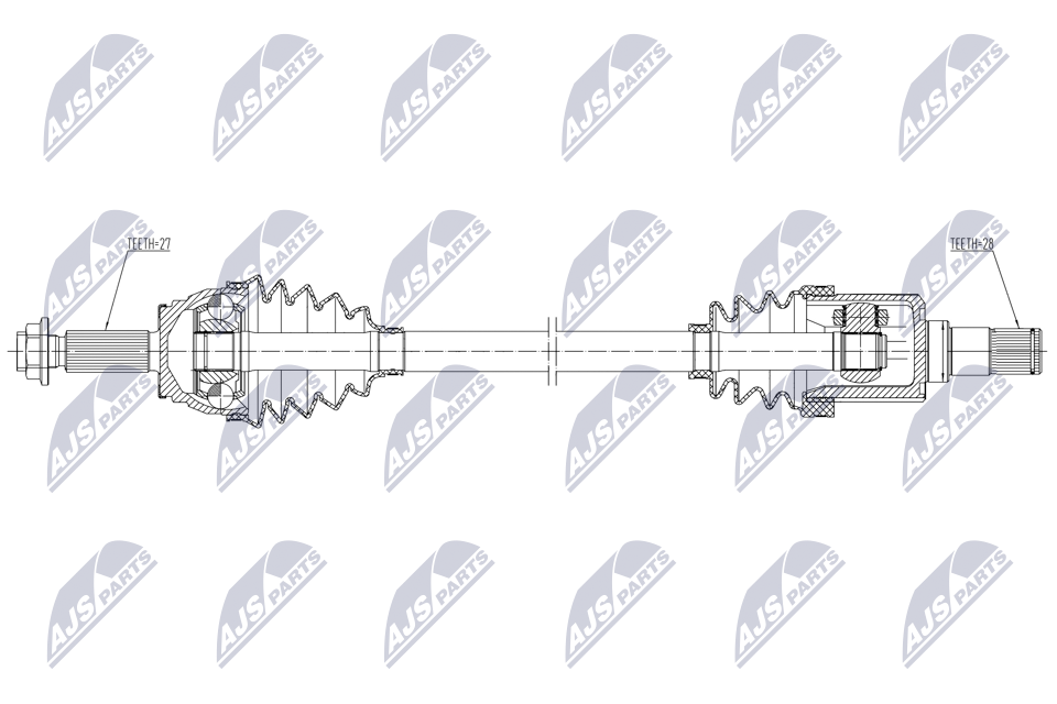 NTY Drivaksel npwhy681 venstre foraksel for HYUNDAI