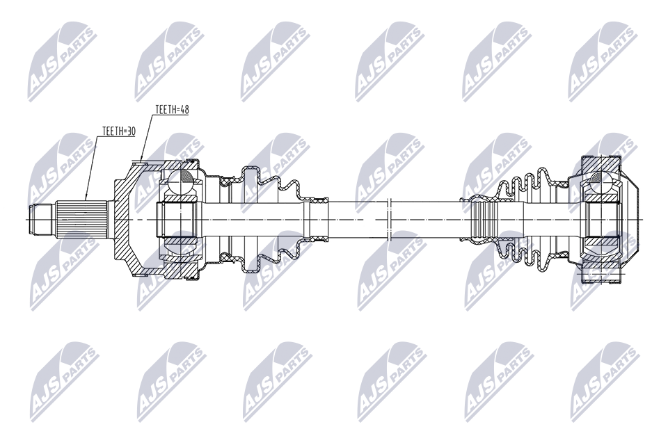 NTY Drivaksel npwbm270 Bagaksel venstre for BMW