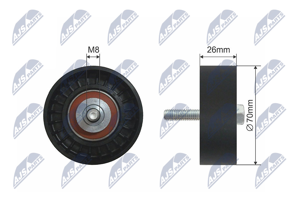 NTY Medløberhjul, multi-V-rem rnkfr004 venstre for FORD MAZDA