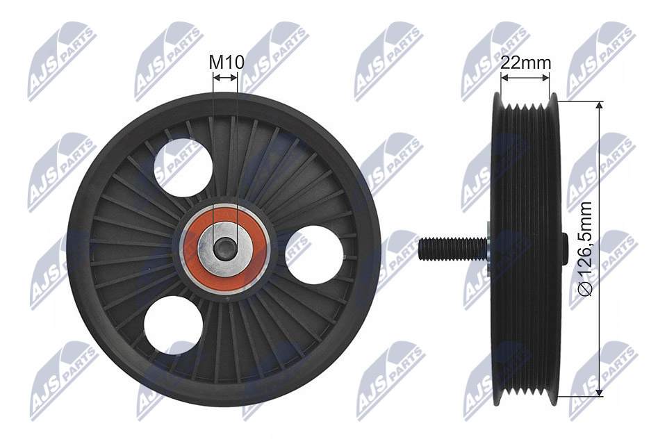 NTY Medløberhjul, multi-V-rem rnkre008 for NISSAN DACIA