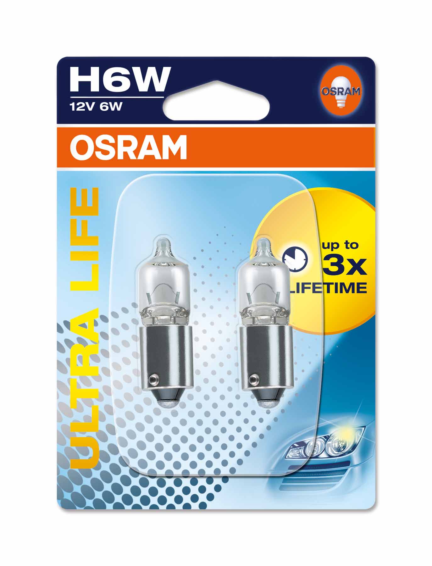 Pære H6W Ultra Life 6 W [12 V] (2 stk.), OSRAM, 12 V
