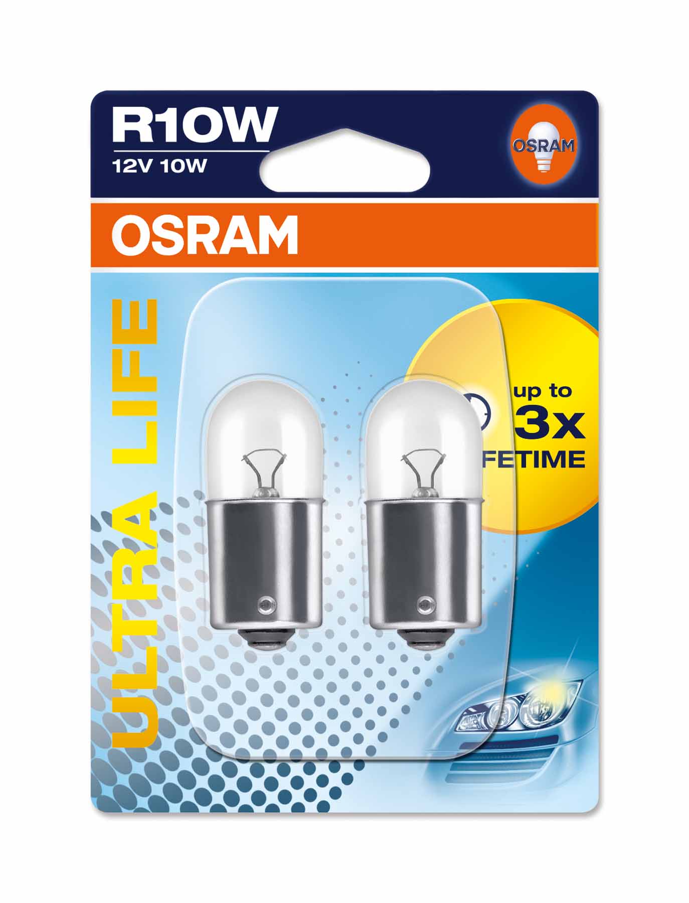 Pære R10W Ultra Life 10 W [12 V] (2 stk.), OSRAM, 12 V