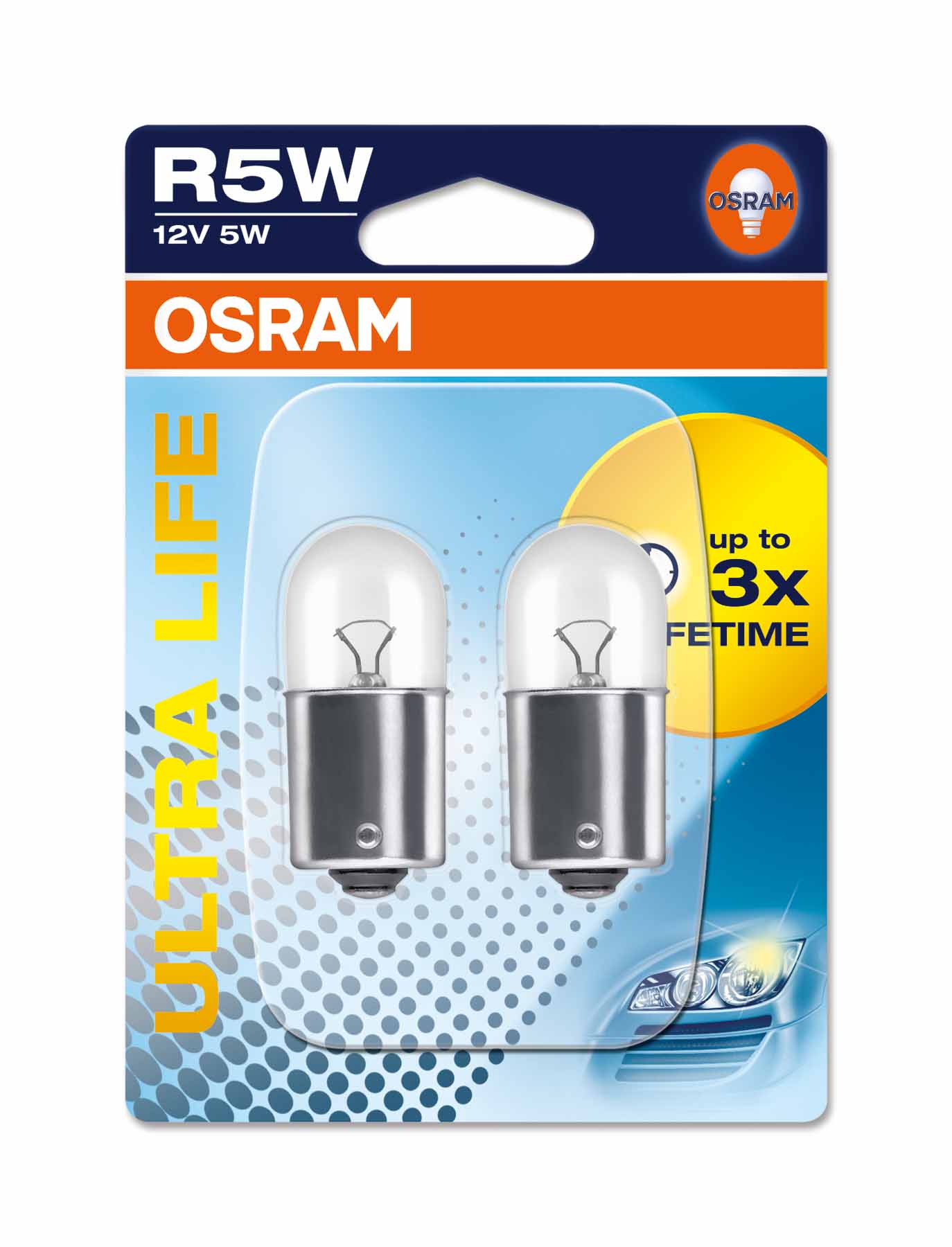Pære R5W Ultra Life 5 W [12 V] (2 stk.), OSRAM, 12 V