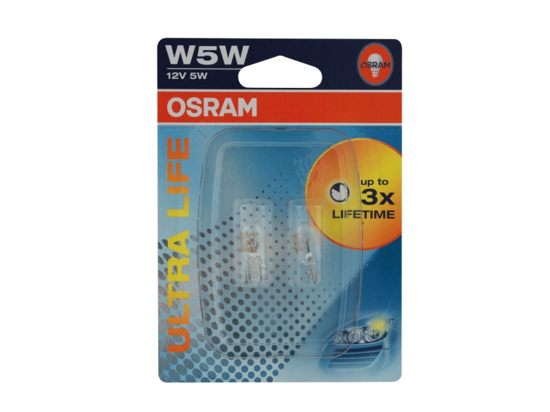 Glassokkel W5W Ultra Life 5 W [12 V] (2 stk.), OSRAM, 12 V