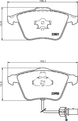 DON Bremseklodser pcp2102 for SKODA SEAT AUDI