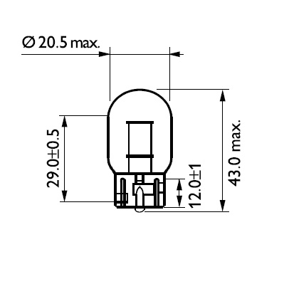 PHILIPS Pære, blinklys 12065cp Glassokkellampe for SKODA VW