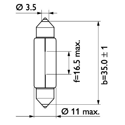 PHILIPS Pære, indstigningslys 13844b2 pinolpære for VOLVO DAF IVECO MAN MERCEDES-BENZ RENAULT TRUCKS HYUNDAI