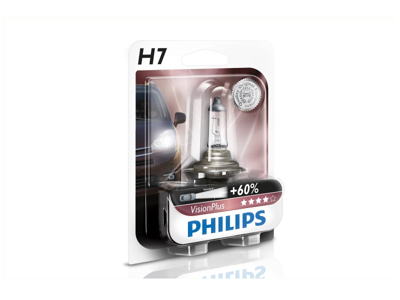 Pære H7 VisionPlus 55 W [12 V] (1 stk.), PHILIPS, 12 V