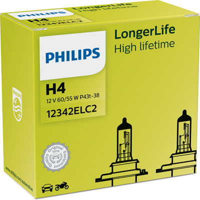 PHILIPS Pære 12342elc2 for VOLVO LAND ROVER CITROËN FORD DAF OPEL FIAT HOLDEN GENERAL MOTORS MERCEDES-BENZ AUDI VW YAMAHA BMW HONDA RENAULT MAN HOLDE