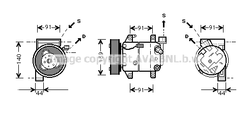 PRASCO Kompressor, klimaanlæg DNK005 for NISSAN