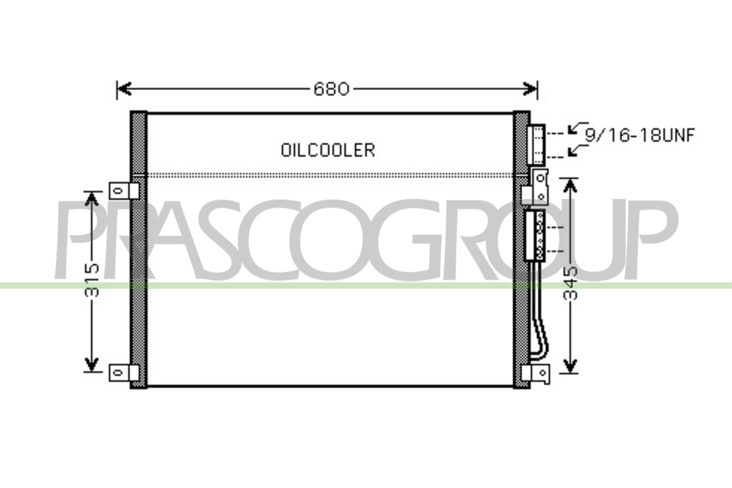 PRASCO Kondensor, klimaanlæg je020c001 for JEEP