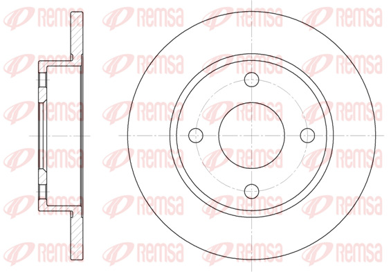 Bremseskive, REMSA, fuld, 239,5 mm, foraksel, b.la. til Ford~Mazda