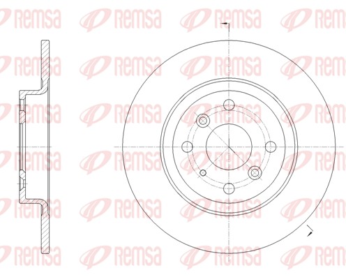 REMSA Bremseskive 6166000 bagaksel fuld 255mm 10mm for MAZDA