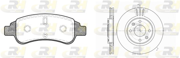 ROADHOUSE Bremsesæt, skivebremser 884002 foraksel ventileret 266mm 22mm for PEUGEOT CITROËN