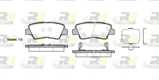 ROADHOUSE Bremseklodser 2136202 bagaksel for SSANGYONG HYUNDAI KIA