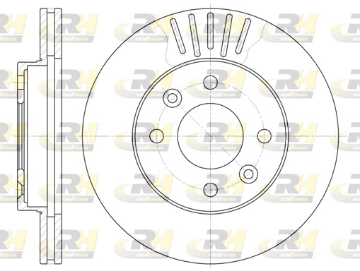 ROADHOUSE Bremseskive 608010 foraksel ventileret 238mm 20mm for VW RENAULT NISSAN