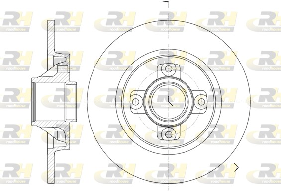 ROADHOUSE Bremseskive 6105800 bagaksel fuld 268mm 12mm for CITROËN