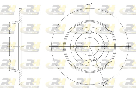 ROADHOUSE Bremseskive 6157000 bagaksel fuld 262mm 10mm for HYUNDAI