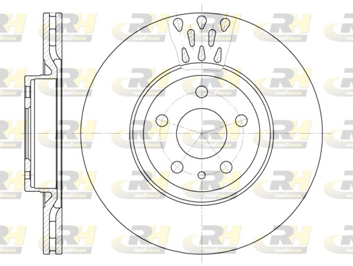 ROADHOUSE Bremseskive 631610 foraksel ventileret 284mm 22mm for VW OPEL LANCIA ALFA ROMEO FIAT VAUXHALL