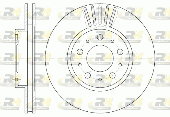 ROADHOUSE Bremseskive 641010 foraksel ventileret 280mm 26mm for VW VOLVO
