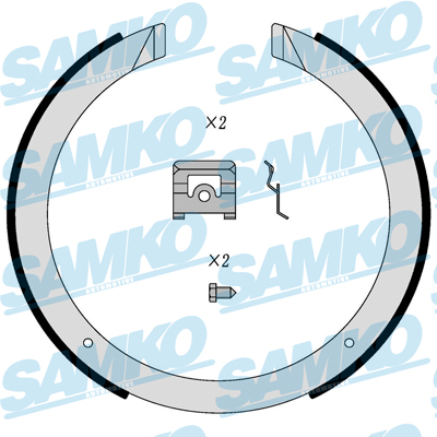 SAMKO Bremsebakkesæt, parkeringsbremse 81098 for GMC DAEWOO MAZDA FORD PONTIAC CHEVROLET SSANGYONG FORD USA