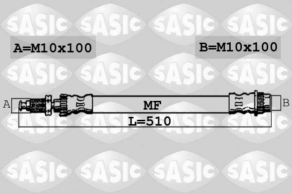 SASIC Bremseslange 6600043 foraksel for FIAT PEUGEOT