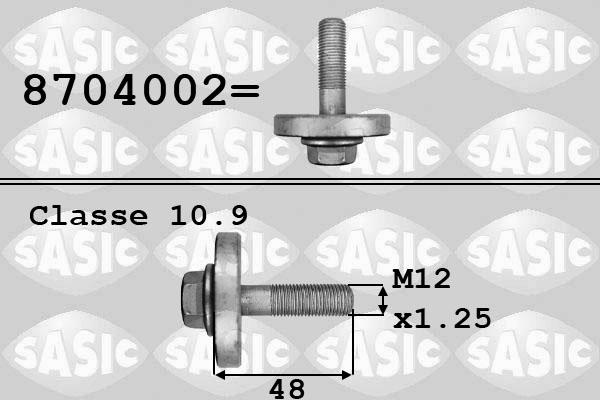 SASIC Remskiveskrue 8704002 for OPEL NISSAN DACIA