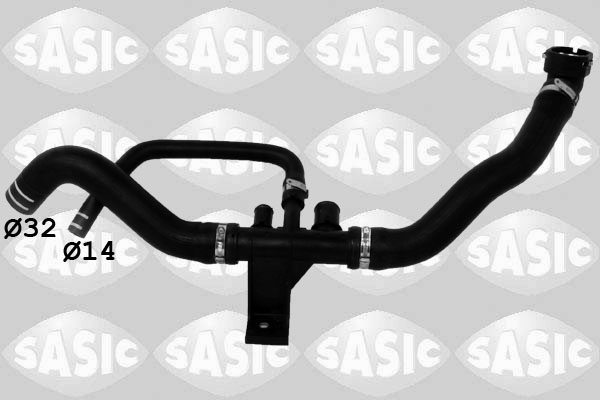 SASIC Kølerslange 3400206 nede til venstre for FIAT PEUGEOT