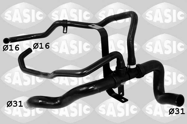 SASIC Kølerslange 3400229 nede til venstre for PEUGEOT