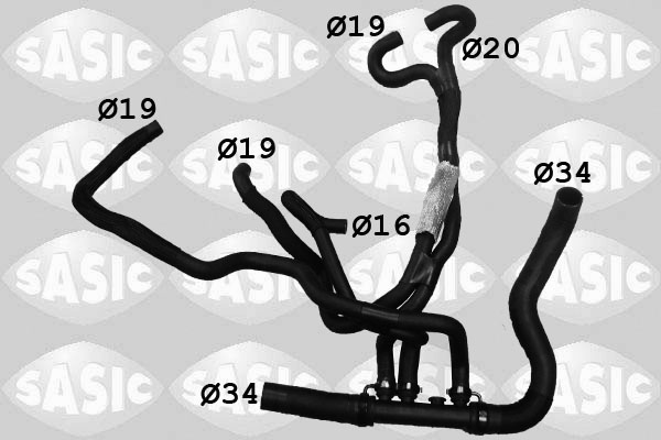 SASIC Kølerslange 3404111 nede til venstre for RENAULT