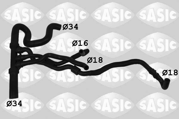 SASIC Kølerslange 3404202 nede til venstre for RENAULT