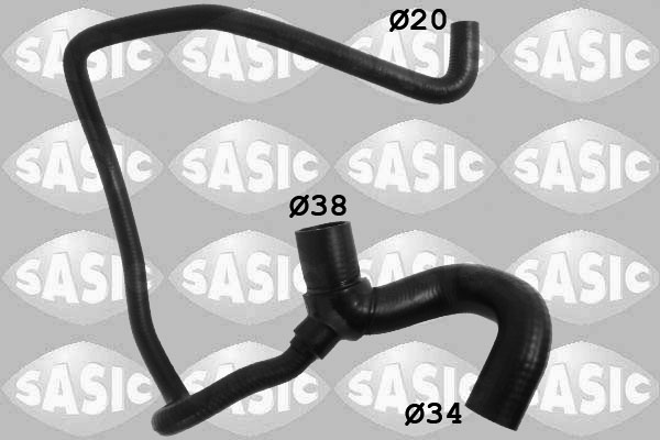 SASIC Kølerslange 3406258 nede til venstre for OPEL
