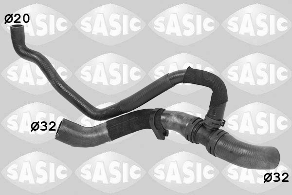 SASIC Kølerslange 3406493 oppe til højre for SEAT